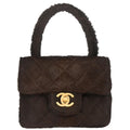 Chanel 1991-1994 Brown Pony Hair Micro Classic Flap Handbag
