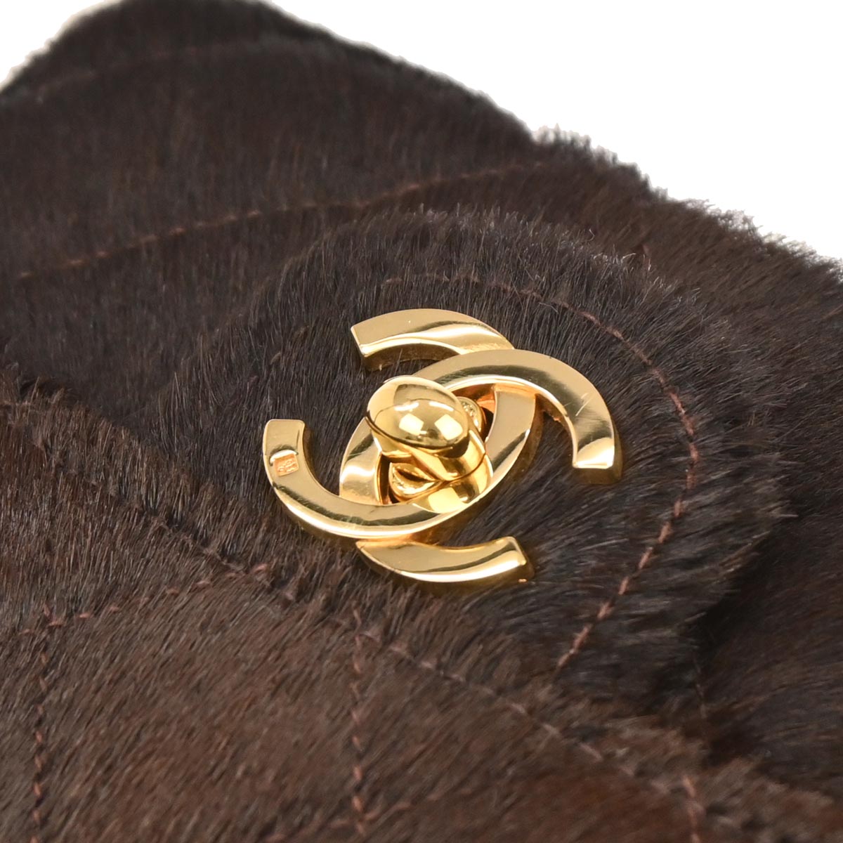 Chanel 1991-1994 Brown Pony Hair Micro Classic Flap Handbag