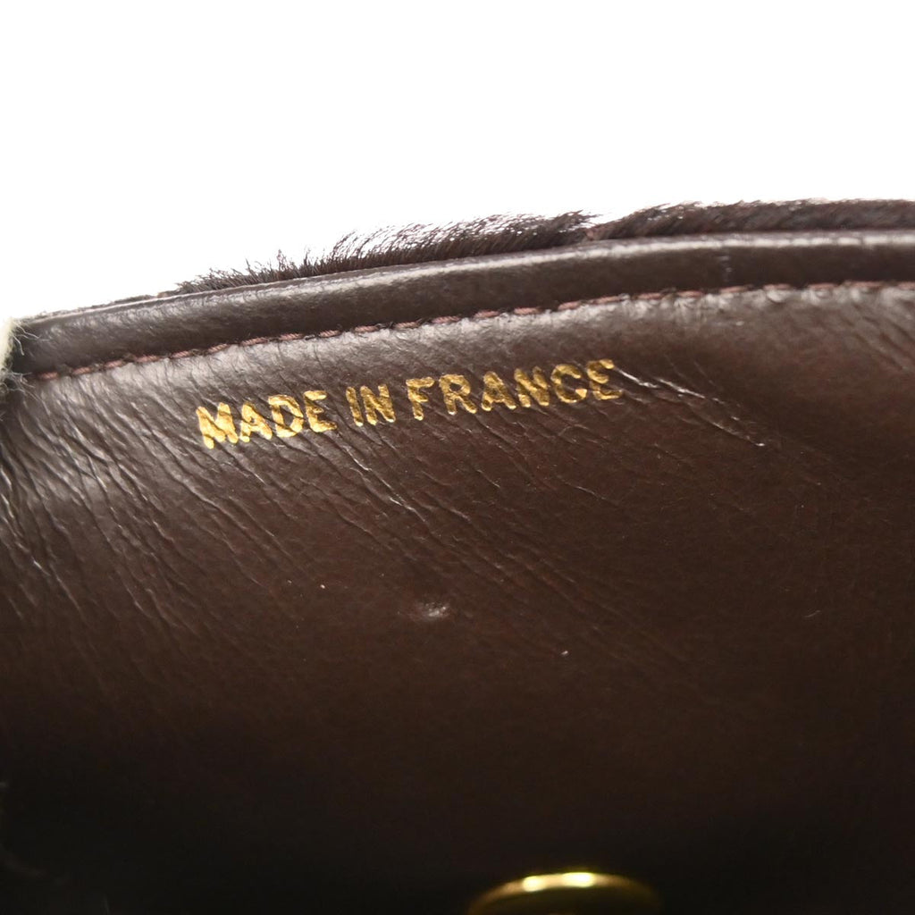 Chanel 1991-1994 Brown Pony Hair Micro Classic Flap Handbag