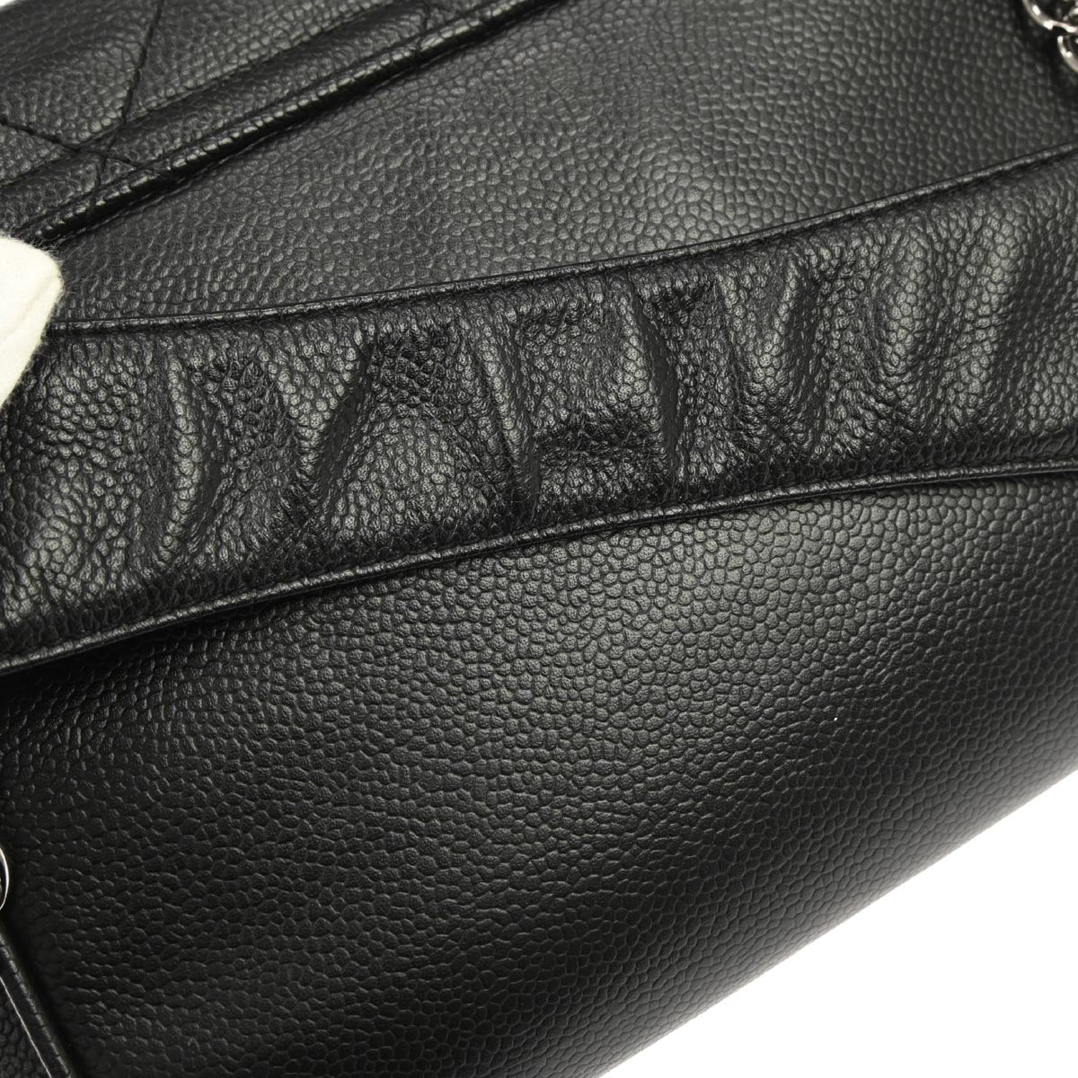 Chanel 2003-2004 Black Caviar Skin Accordion Flap Handbag