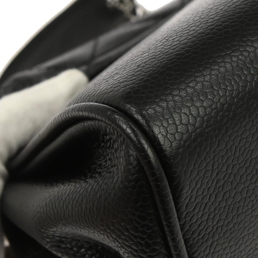 Chanel 2003-2004 Black Caviar Skin Accordion Flap Handbag