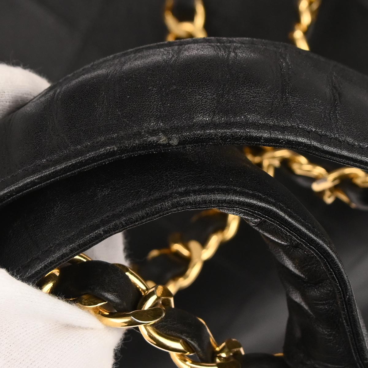 Chanel 1991-1994 Black Lambskin Bicolore Supermodel Shoulder Bag