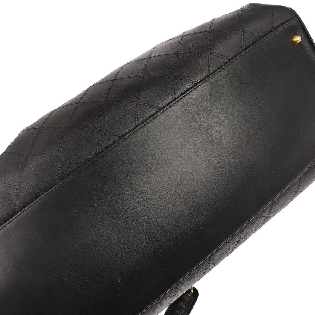 Chanel 1991-1994 Black Lambskin Bicolore Supermodel Shoulder Bag