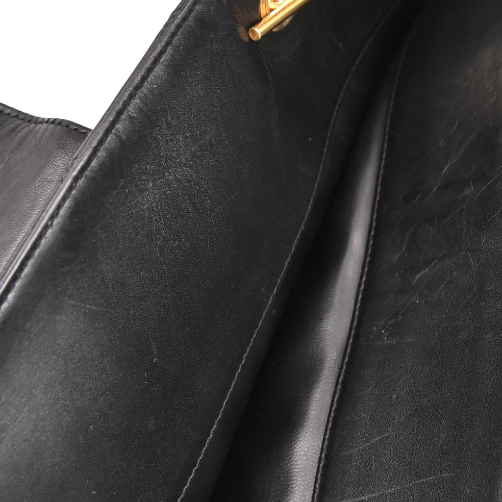 Chanel 1991-1994 Black Lambskin Bicolore Supermodel Shoulder Bag