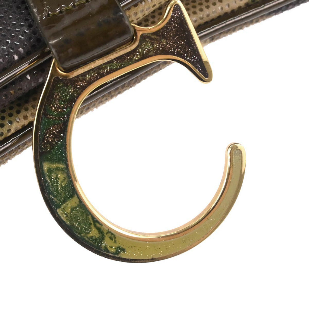 Christian Dior Green Camouflage Double Saddle Handbag