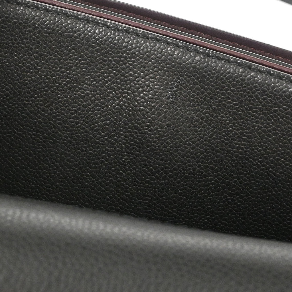 Chanel 2015-2016 Black Caviar Skin Briefcase Business 2way Shoulder Handbag