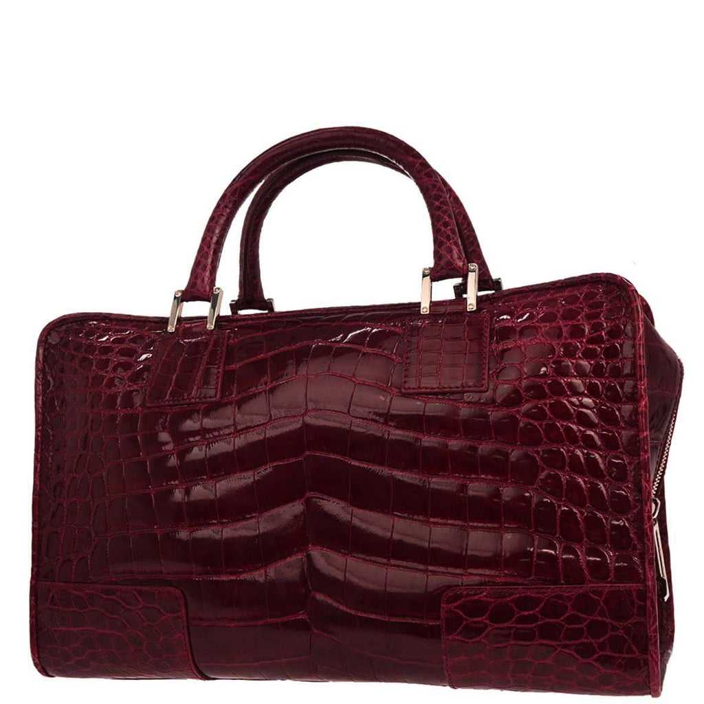 Loewe * Red Crocodile Amazona 36 Handbag