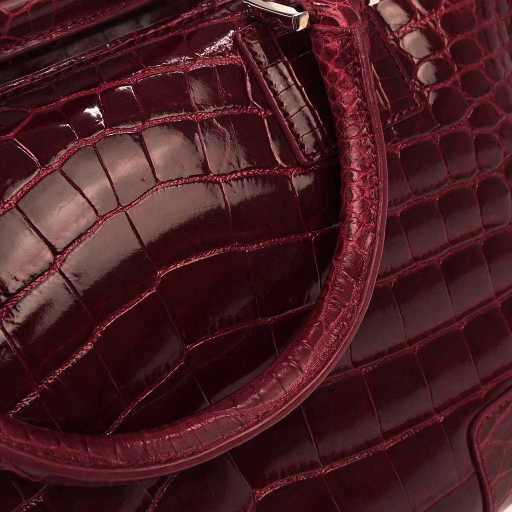 Loewe * Red Crocodile Amazona 36 Handbag
