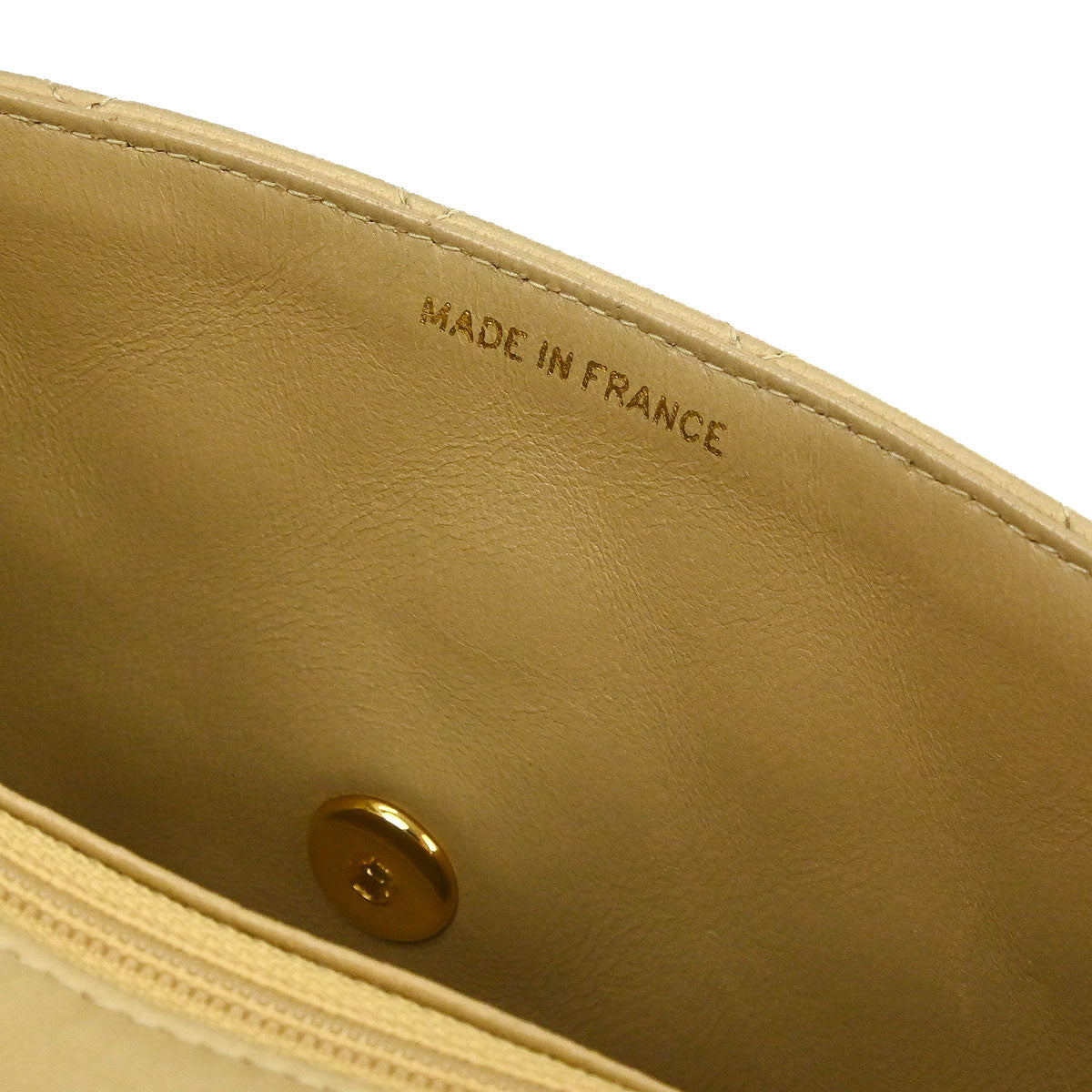 Chanel 1991-1994 Beige Lambskin Mini Classic Square Flap Shoulder Bag 17