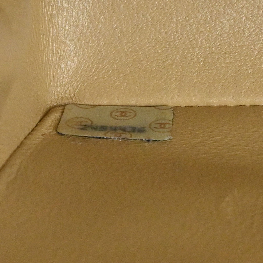 Chanel 1991-1994 Beige Lambskin Mini Classic Square Flap Shoulder Bag 17