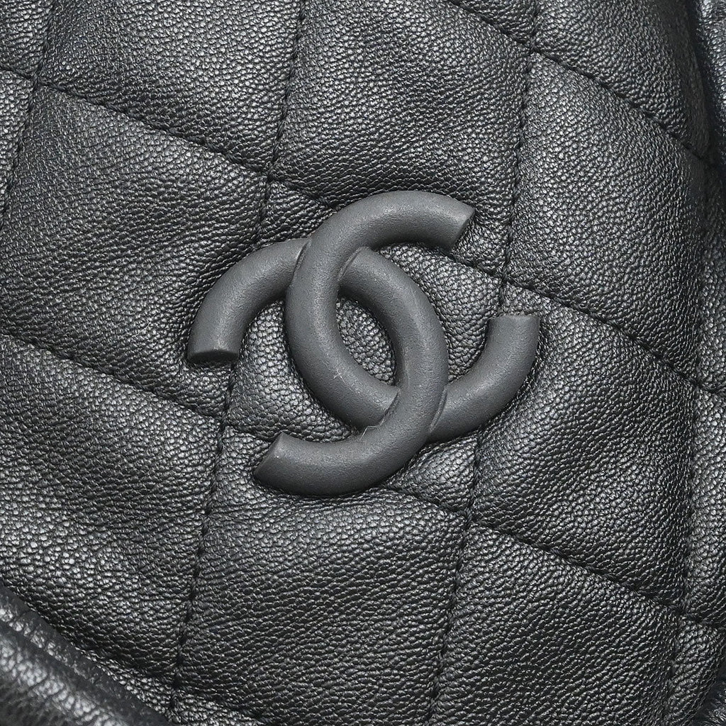 Chanel 2009-2010 Black Calfskin Boating Classic Shopper Tote Bag