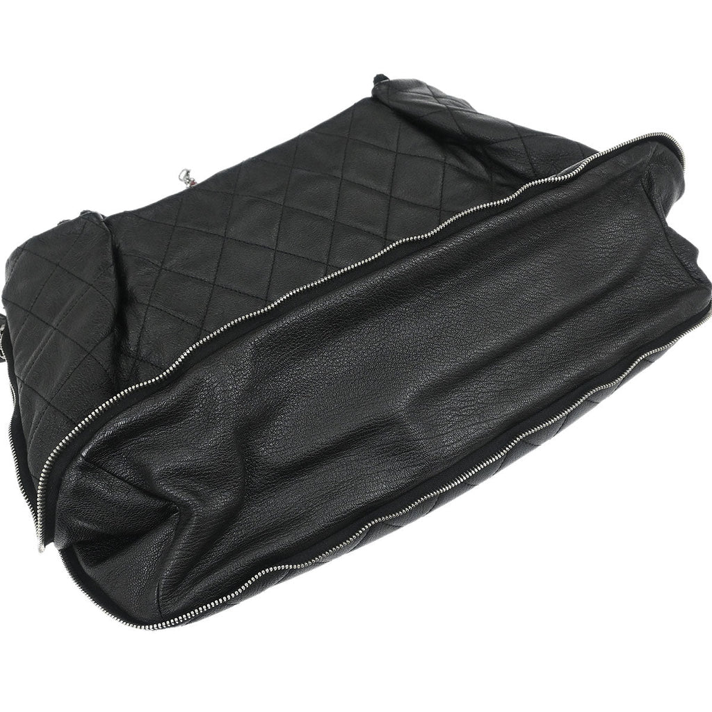 Chanel 2009-2010 Black Calfskin Boating Classic Shopper Tote Bag