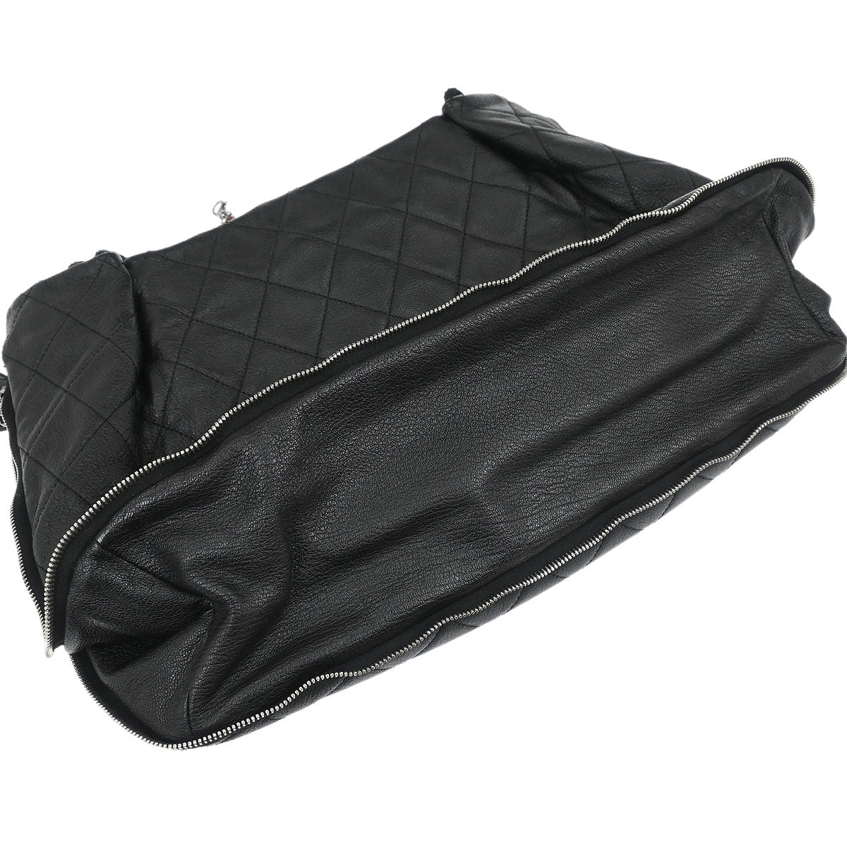 Chanel 2009-2010 Black Calfskin Boating Classic Shopper Tote Bag