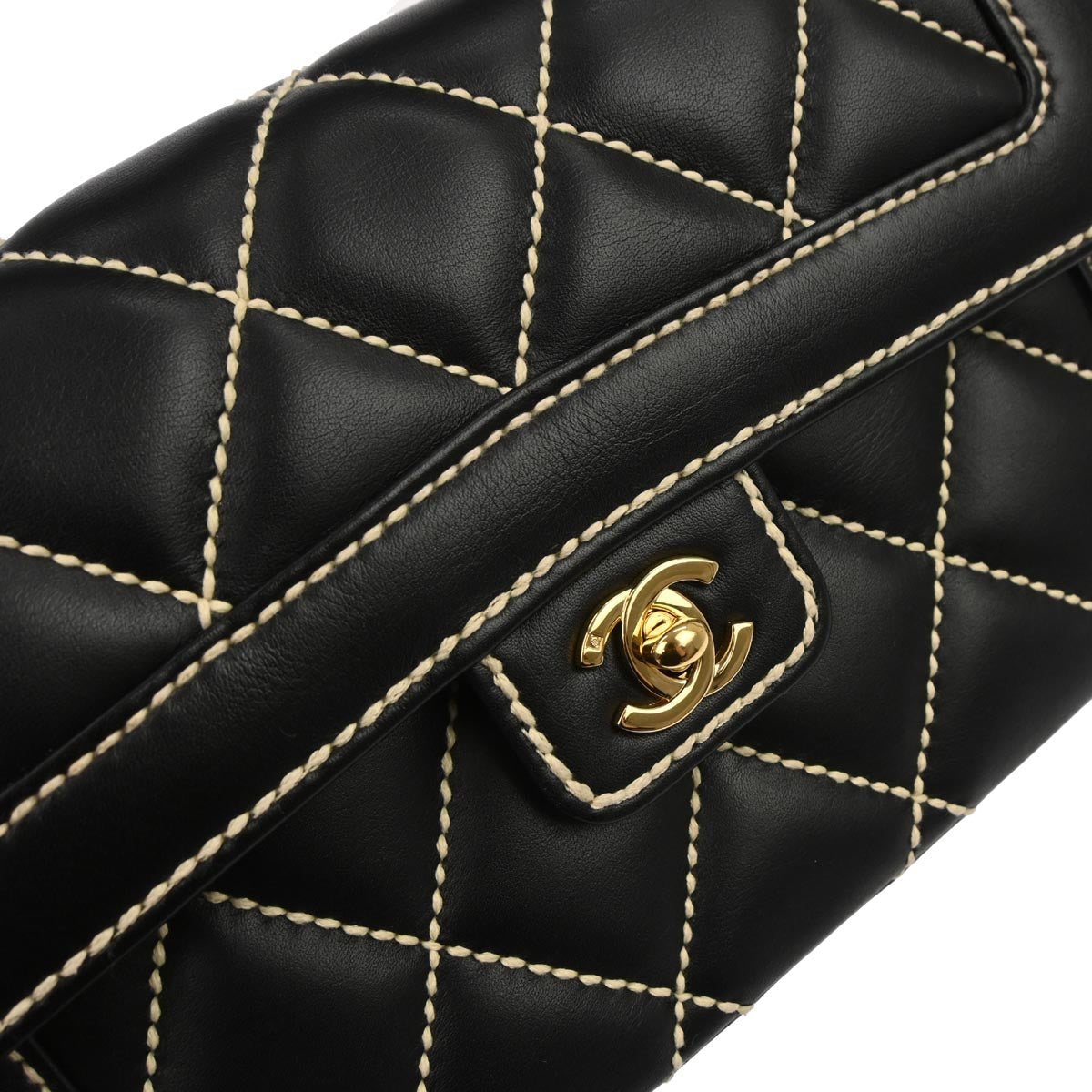 Chanel 2005-2006 Black Calfskin Wild Stitch Handbag