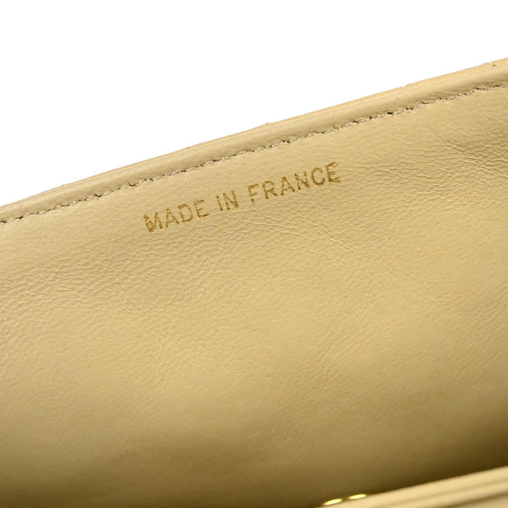 Chanel 1989-1991 Beige Lambskin Single Flap Shoulder Bag