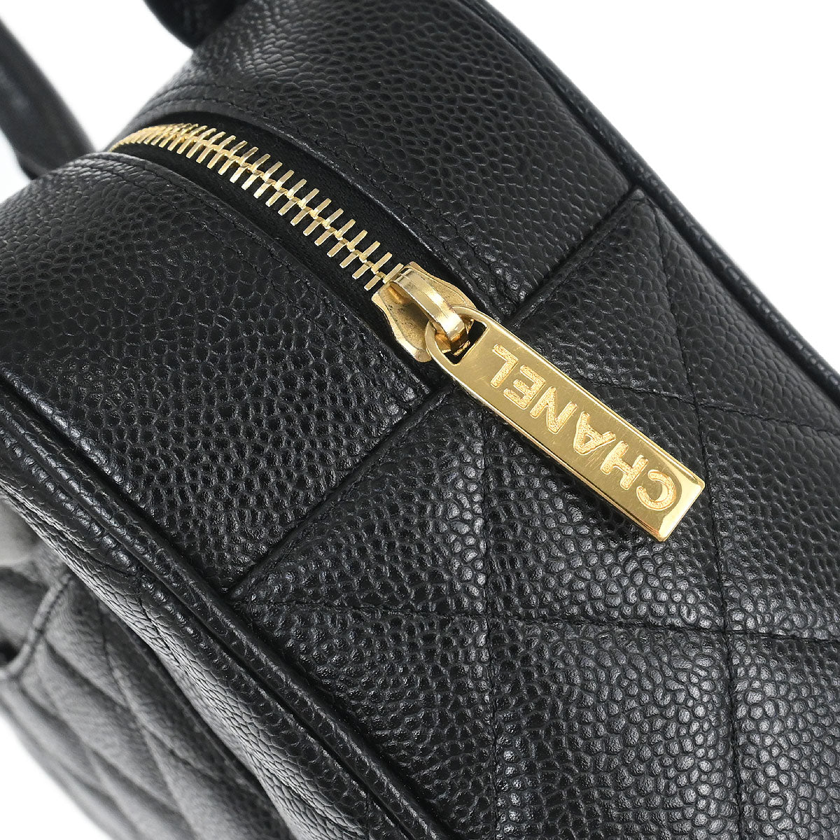 Chanel 2003-2004 Black Caviar Skin  Bowling Bag 27