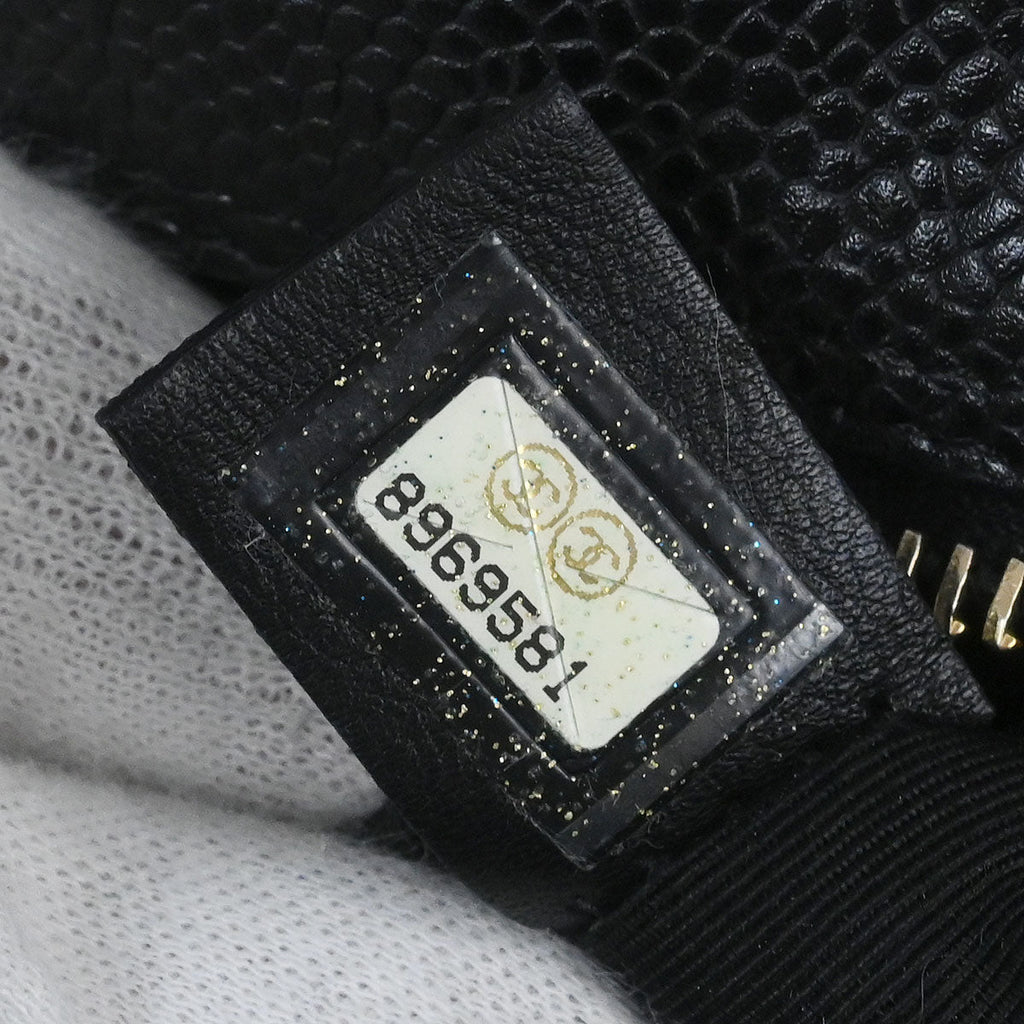 Chanel 2003-2004 Black Caviar Skin  Bowling Bag 27