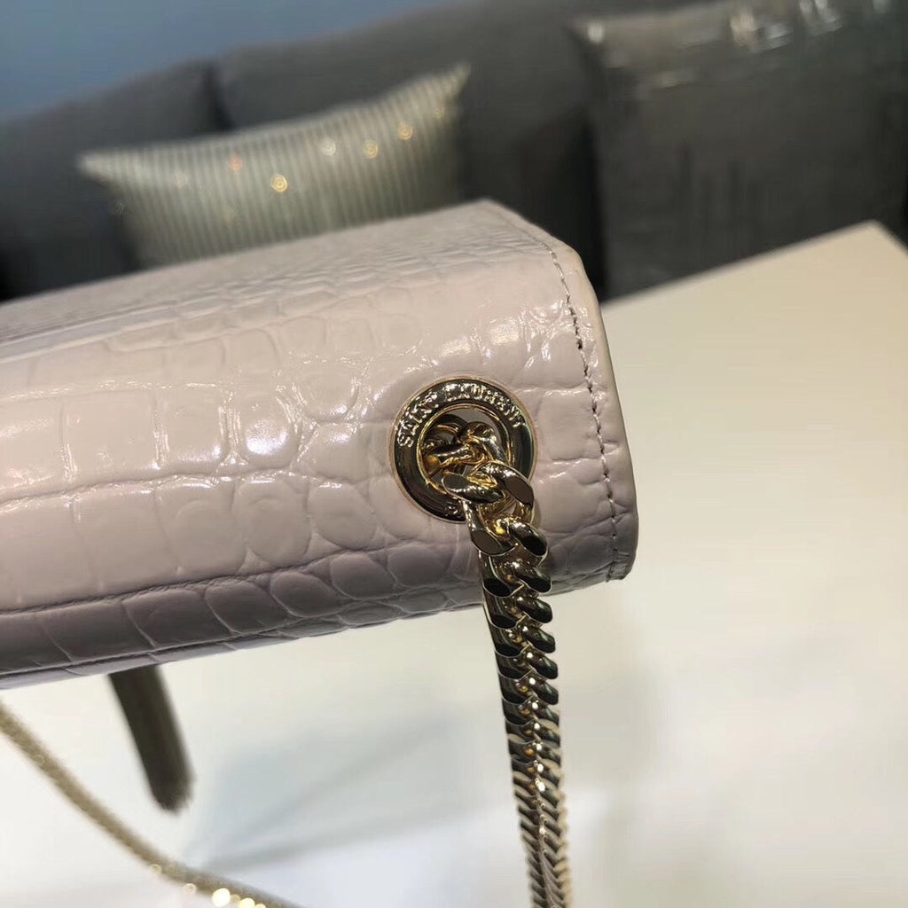 YSSL Kate Small Chain Bag With Tassel In Embossed Beige For Women 7.8in/20cm YSLÂ 