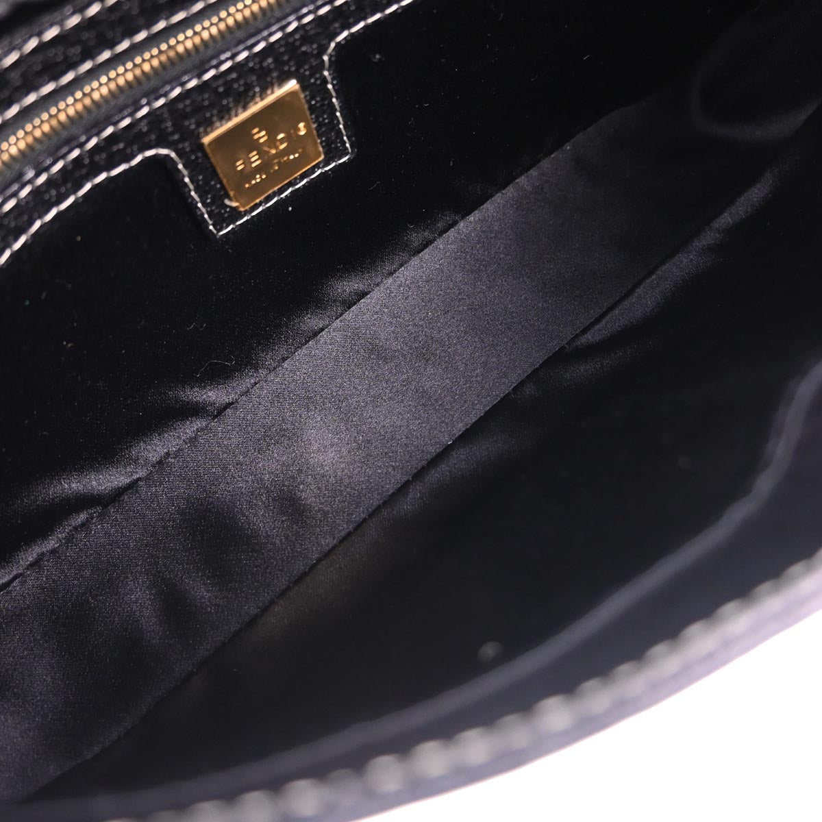 Fendi Black Leather Baguette Handbag