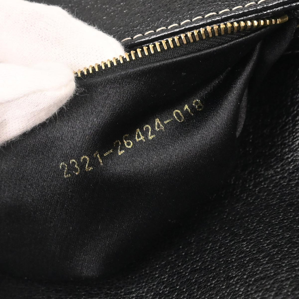 Fendi Black Leather Baguette Handbag