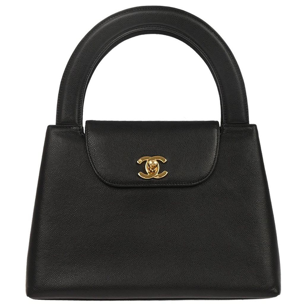 Chanel 1997-1999 Black Caviar Skin Handbag
