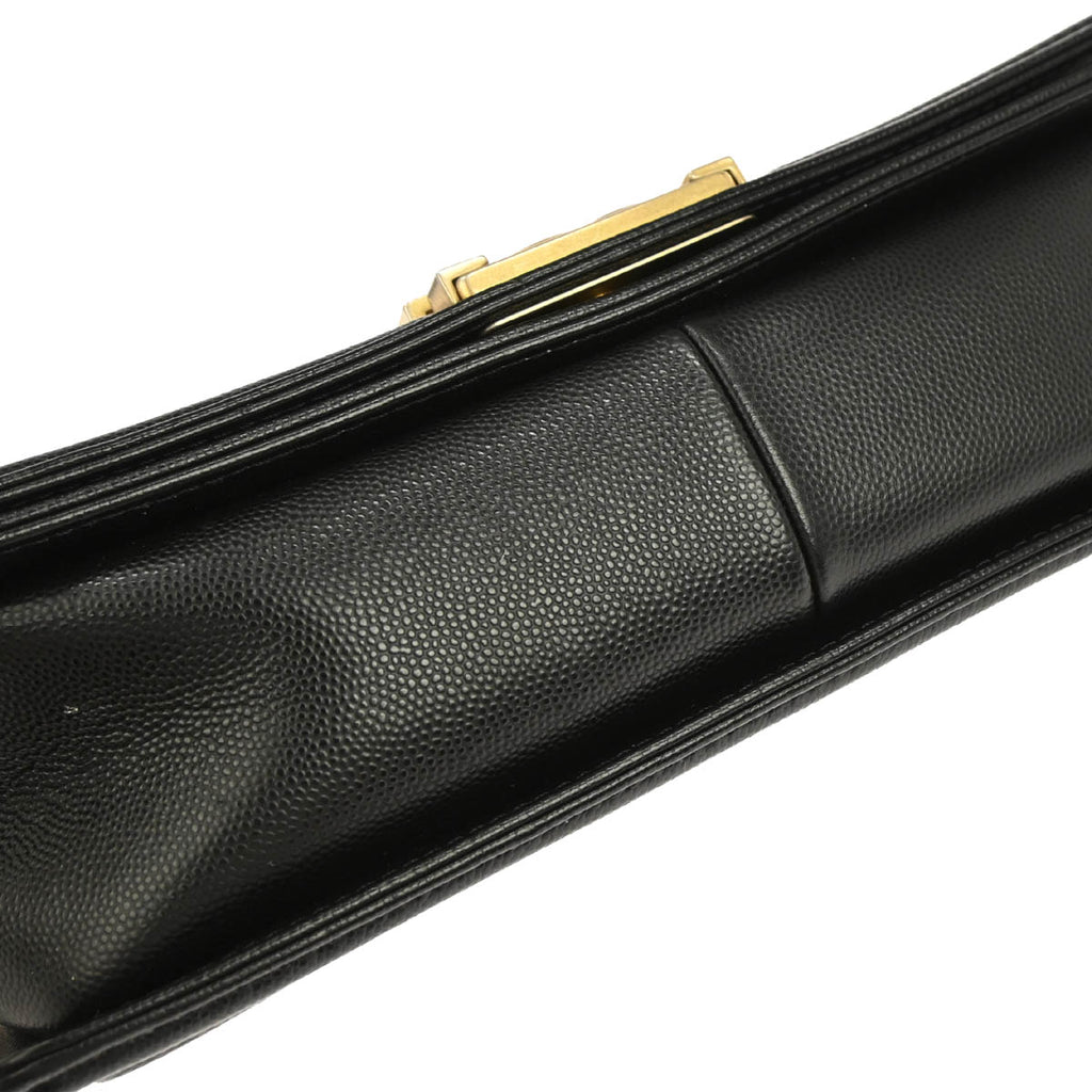Boy Chanel 2019 Black Caviar Skin Medium Shoulder Bag