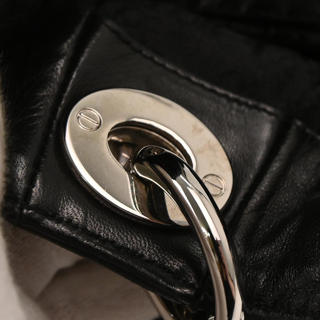 Christian Dior Black Lambskin Cannage Handbag