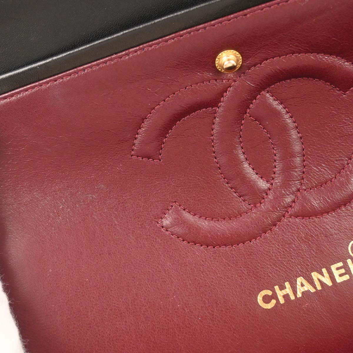 Chanel 1994-1996 Black Lambskin Medium Classic Double Flap Shoulder Bag