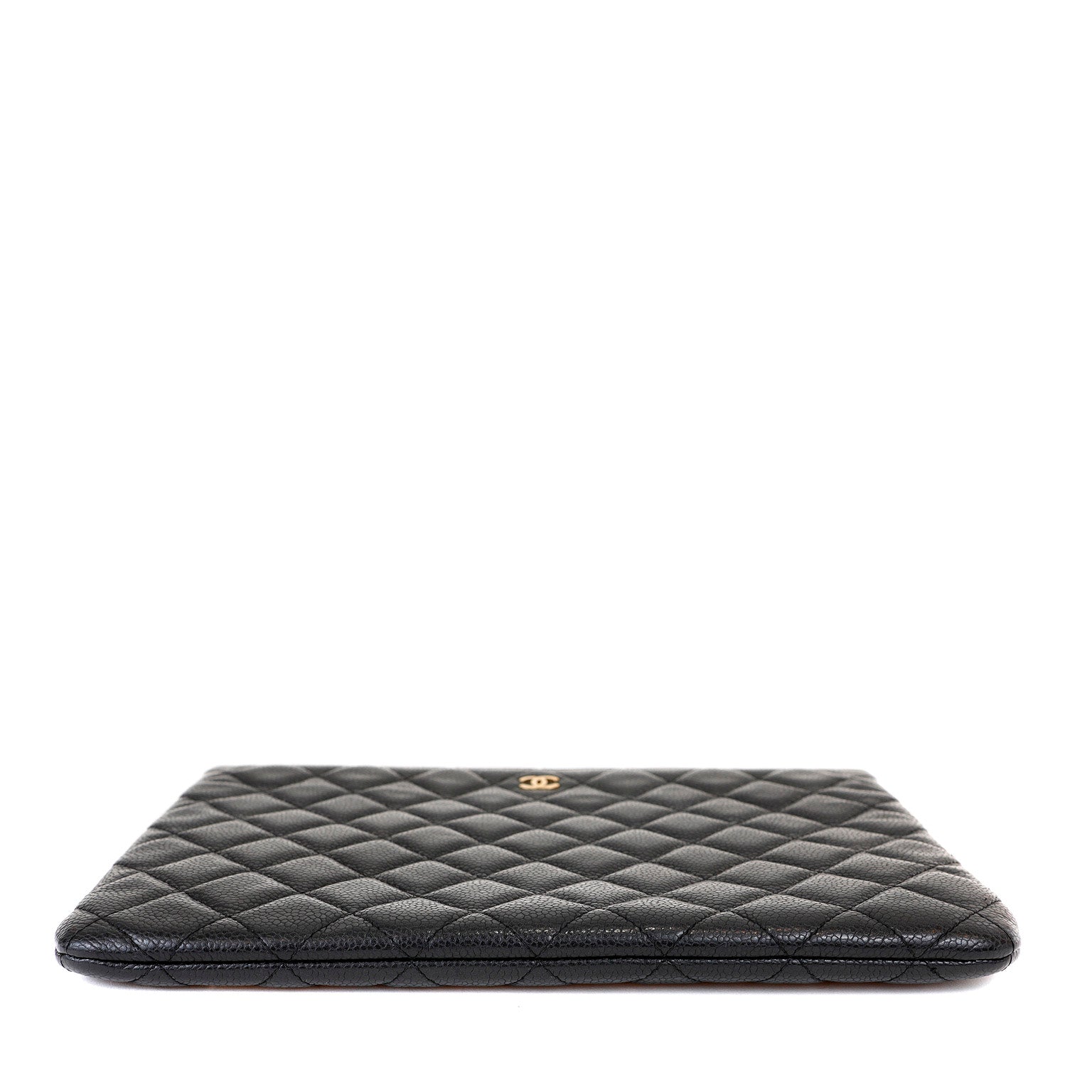 Chanel Small Black Caviar Classic O-Case with Gold Hardware