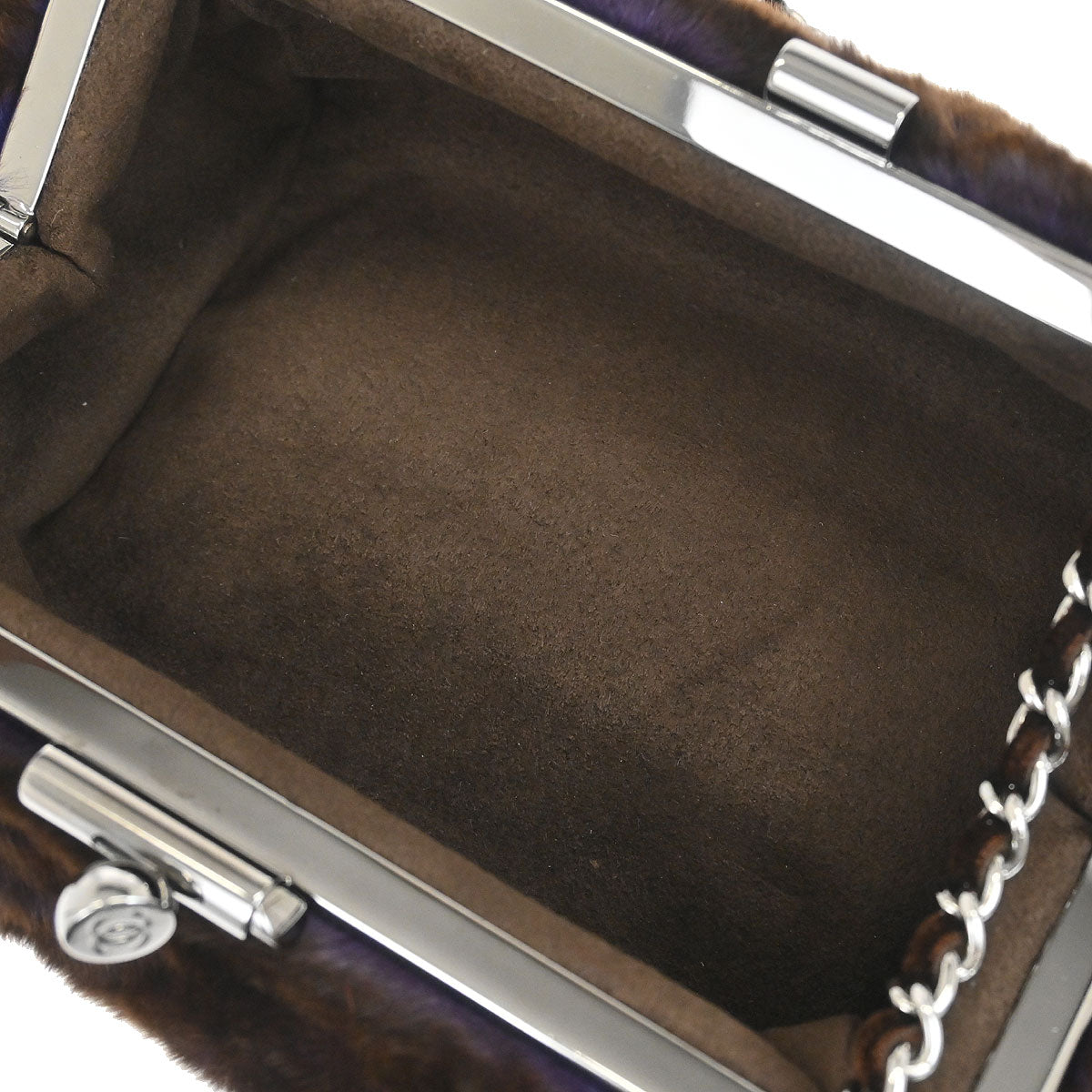 Chanel 2005-2006 Brown Purple Lapin Fur Shoulder Bag