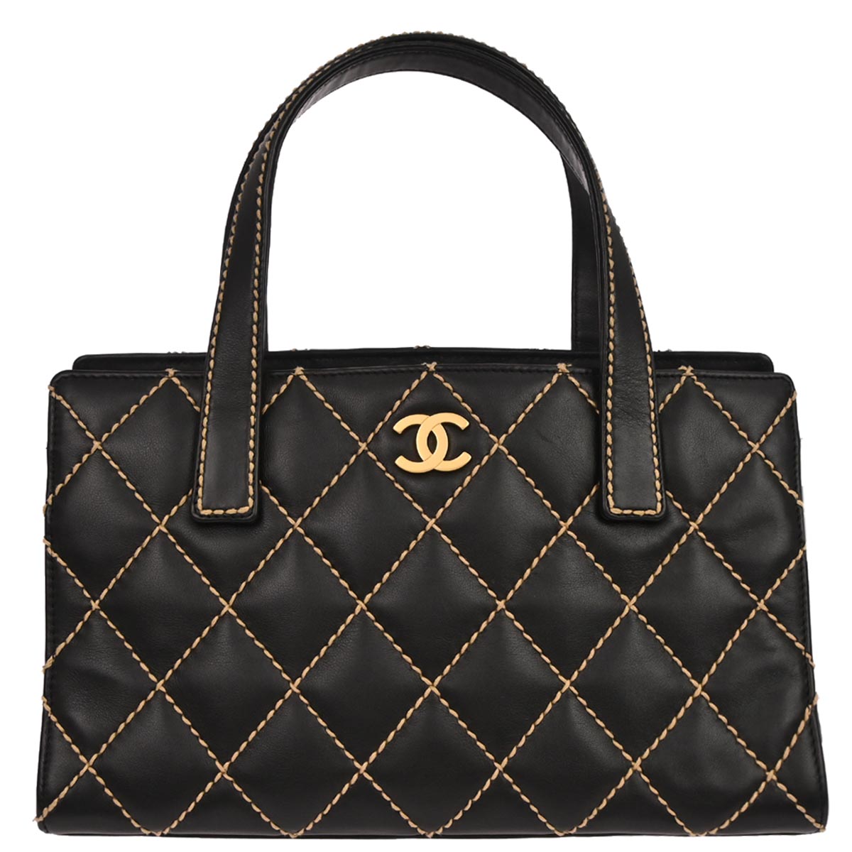 Chanel 2005-2006 Black Calfskin Wild Stitch Handbag