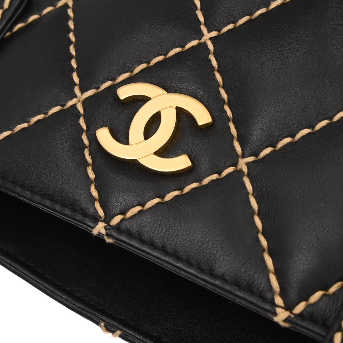 Chanel 2005-2006 Black Calfskin Wild Stitch Handbag