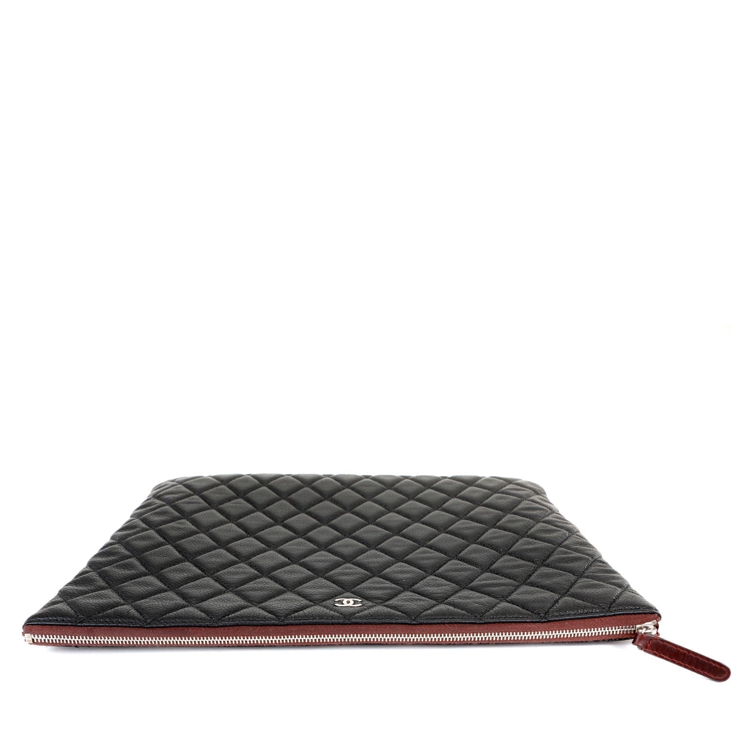 Chanel Large Black Caviar Classic O-Case with SiLouis Vuittoner Hardware