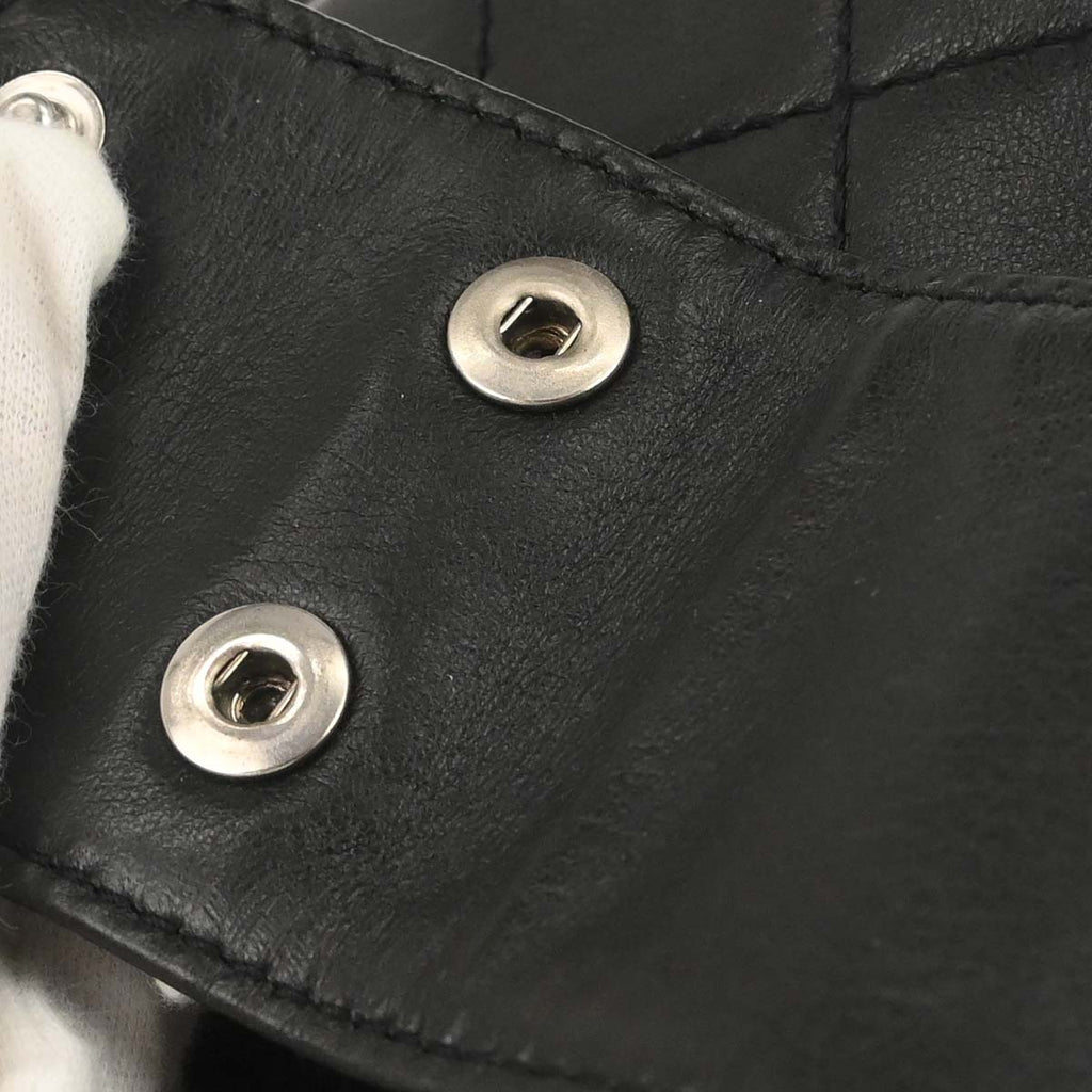 Chanel 2003-2004 Black Lambskin Choco Bar Shoulder Bag