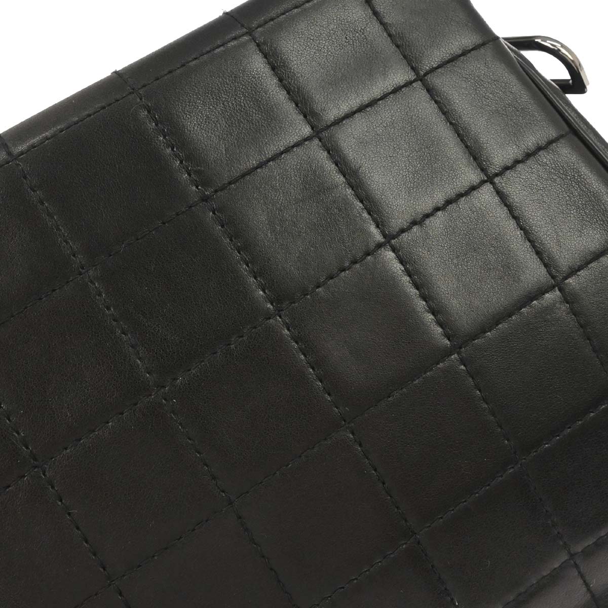 Chanel 2003-2004 Black Lambskin Choco Bar Shoulder Bag