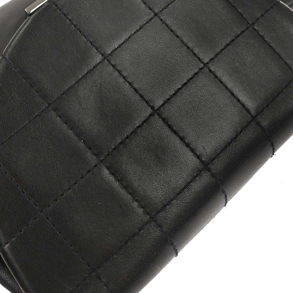 Chanel 2003-2004 Black Lambskin Choco Bar Shoulder Bag