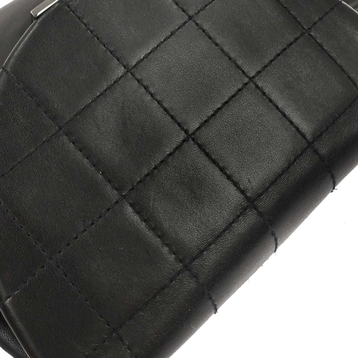 Chanel 2003-2004 Black Lambskin Choco Bar Shoulder Bag