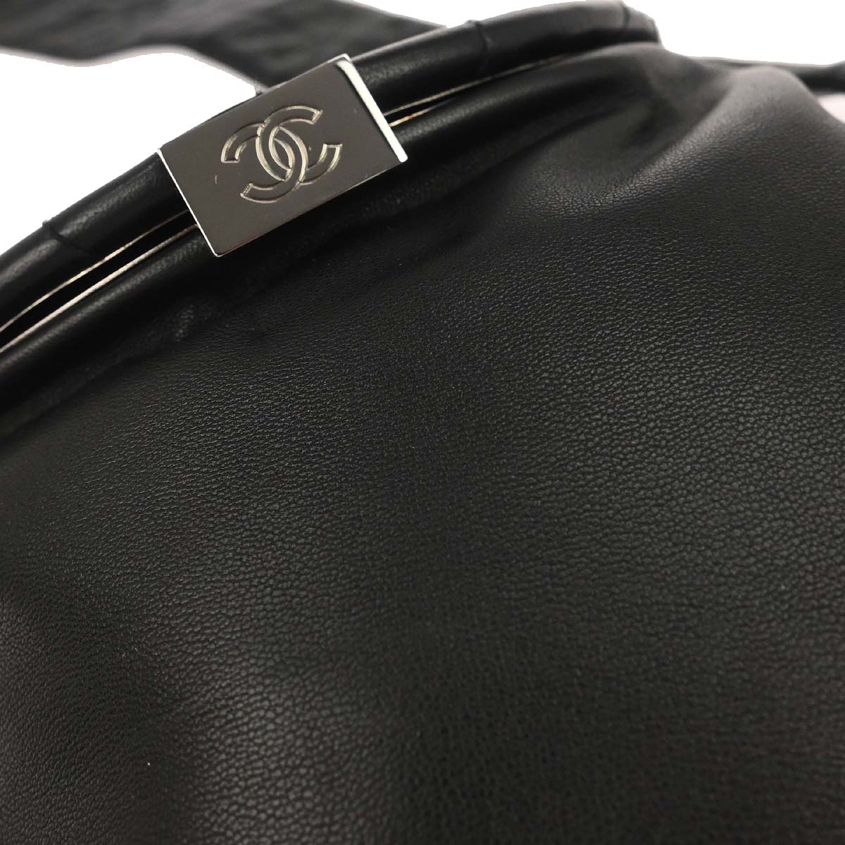 Chanel 2003-2004 Black Lambskin Choco Bar Shoulder Bag