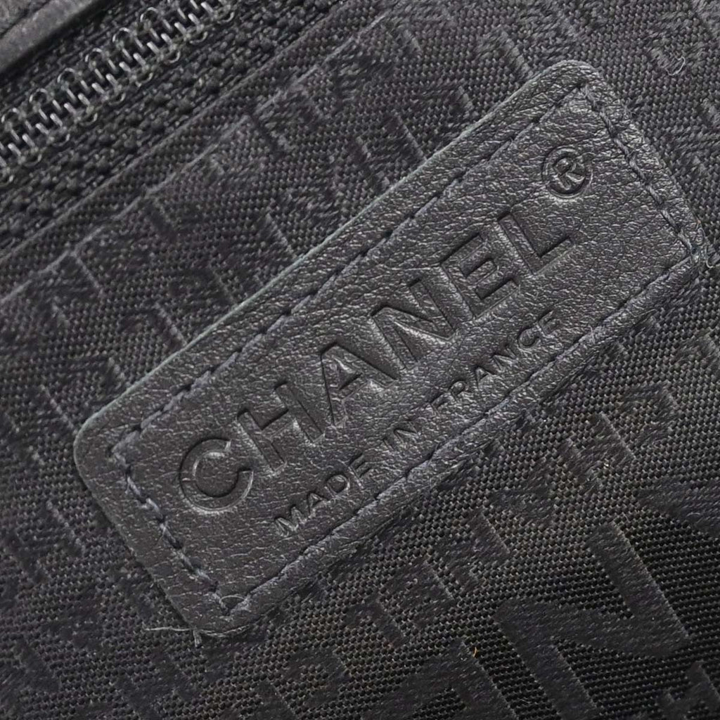 Chanel 2003-2004 Black Lambskin Choco Bar Shoulder Bag