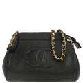 Chanel 1997-1999 Black Caviar Skin Shoulder Bag