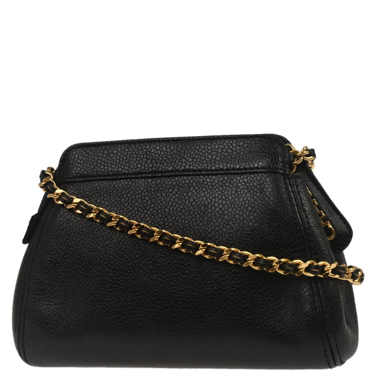 Chanel 1997-1999 Black Caviar Skin Shoulder Bag