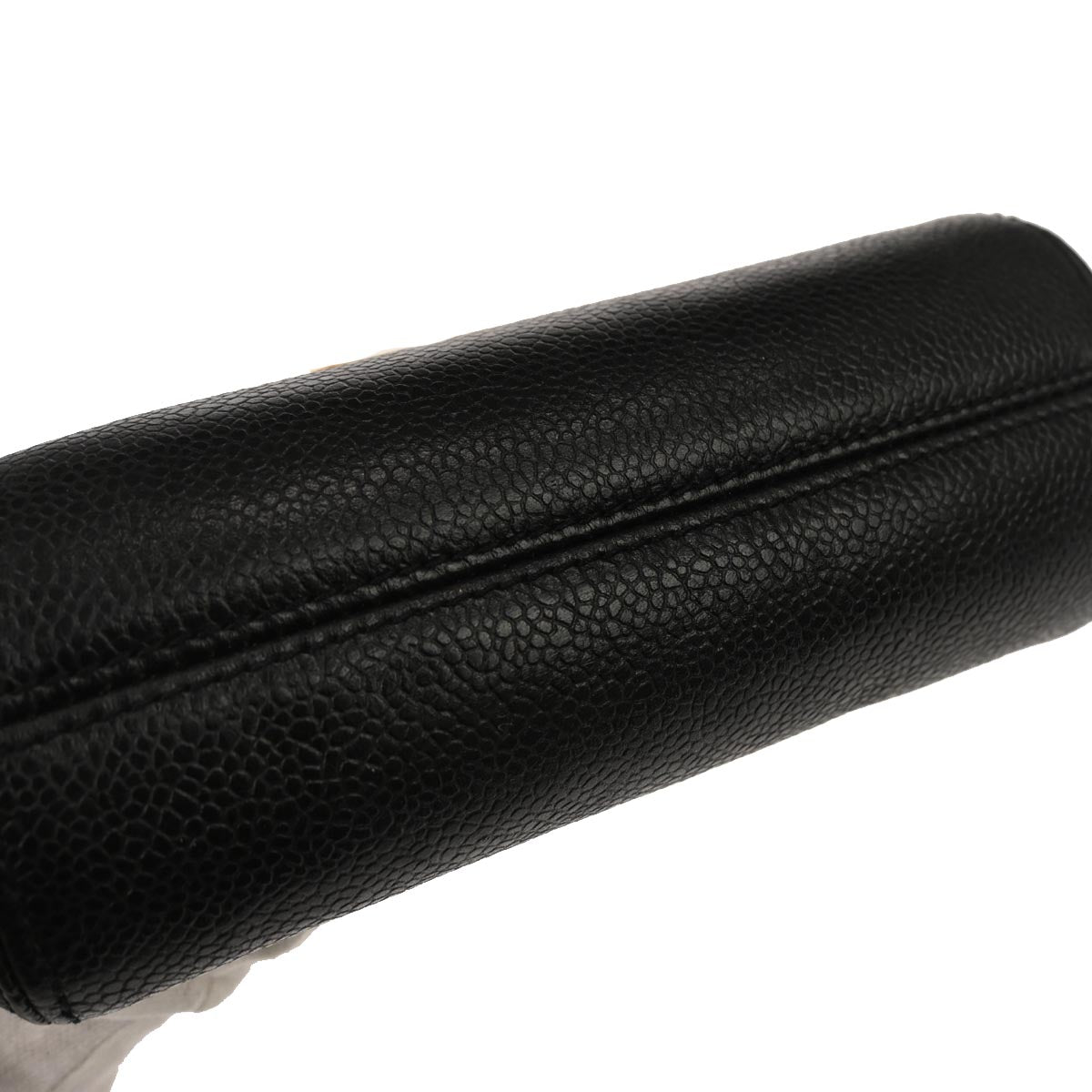 Chanel 1997-1999 Black Caviar Skin Shoulder Bag