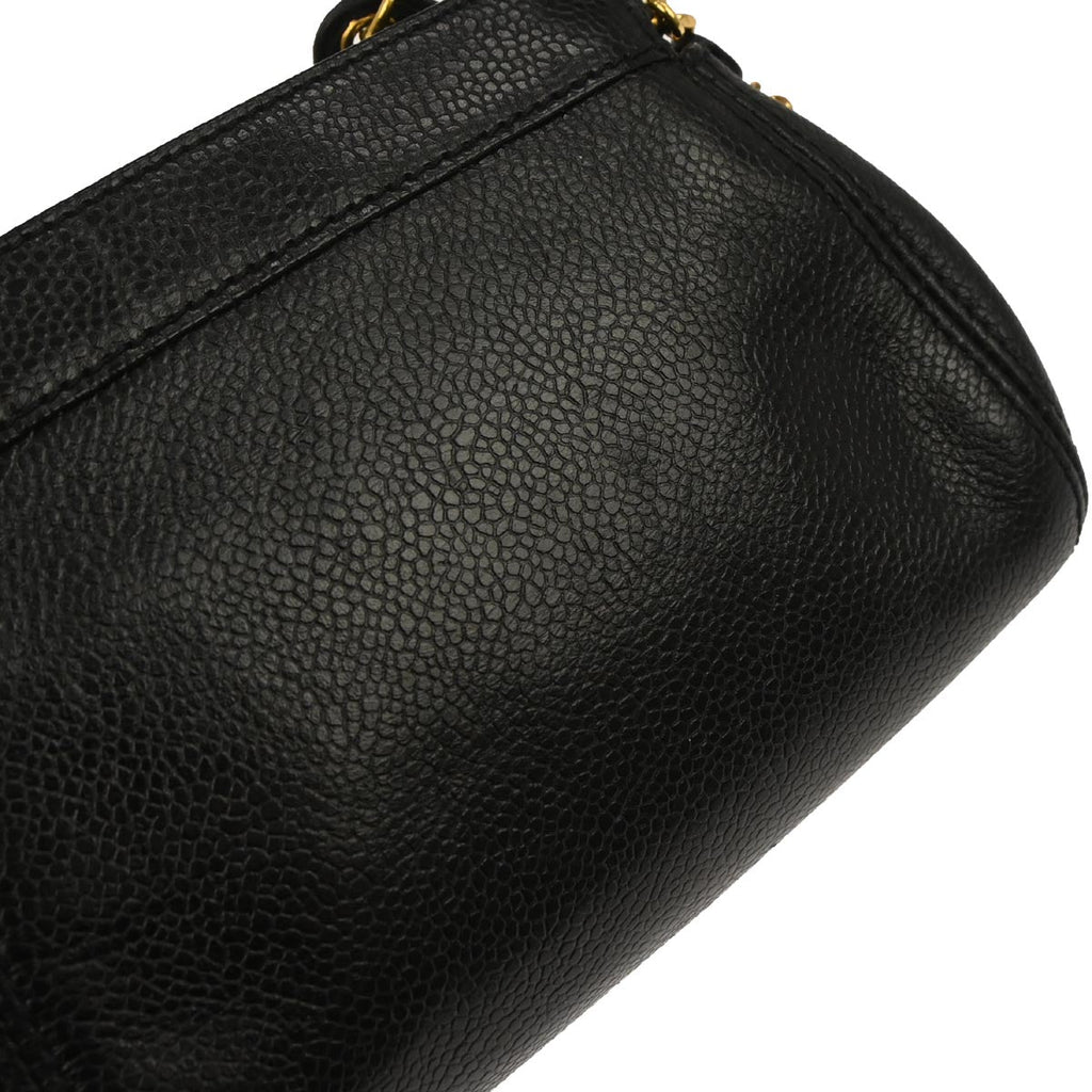 Chanel 1997-1999 Black Caviar Skin Shoulder Bag