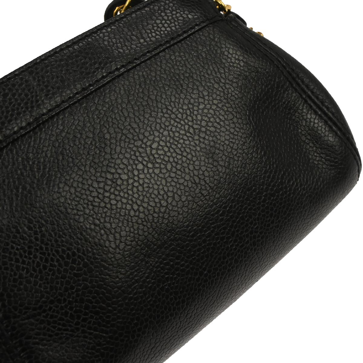 Chanel 1997-1999 Black Caviar Skin Shoulder Bag