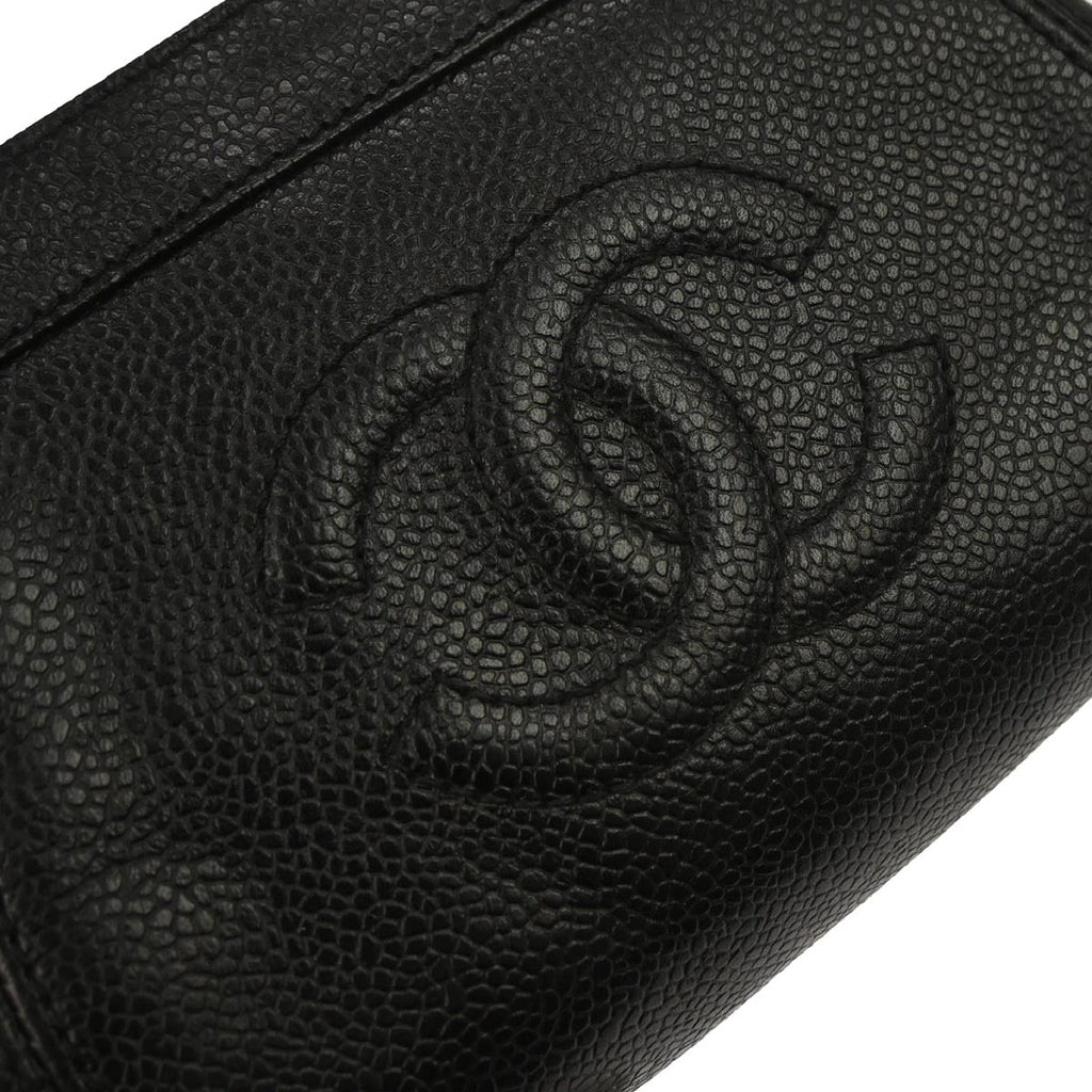 Chanel 1997-1999 Black Caviar Skin Shoulder Bag