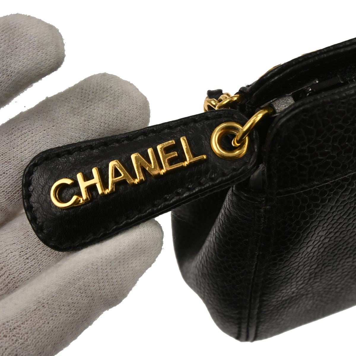 Chanel 1997-1999 Black Caviar Skin Shoulder Bag