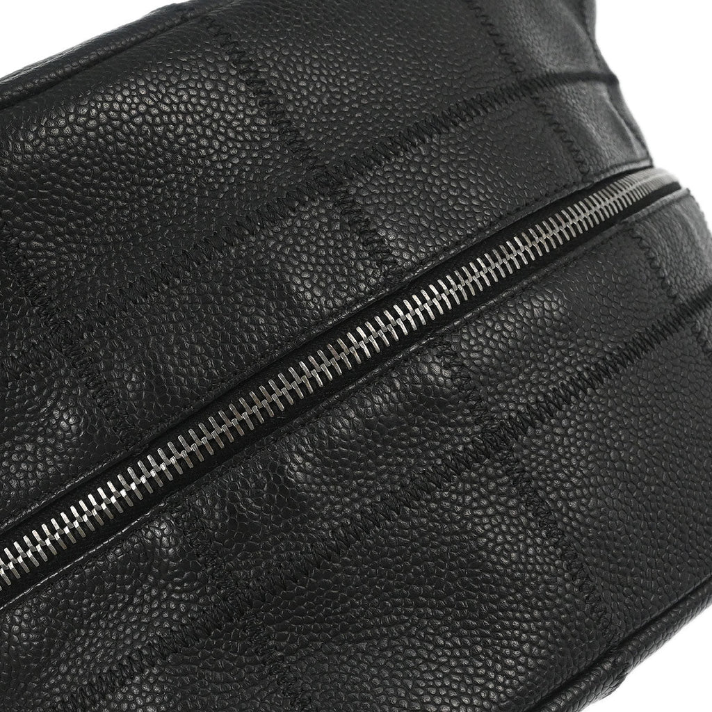 Chanel 2005-2006 Black Caviar Skin Choco Bar Handbag
