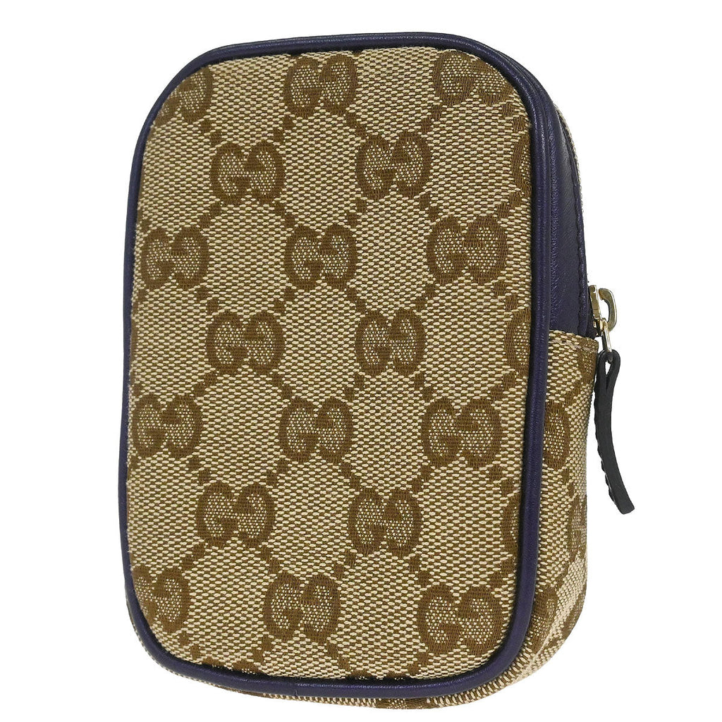 Gucci Beige Canvas GG Cigarette Case Pouch