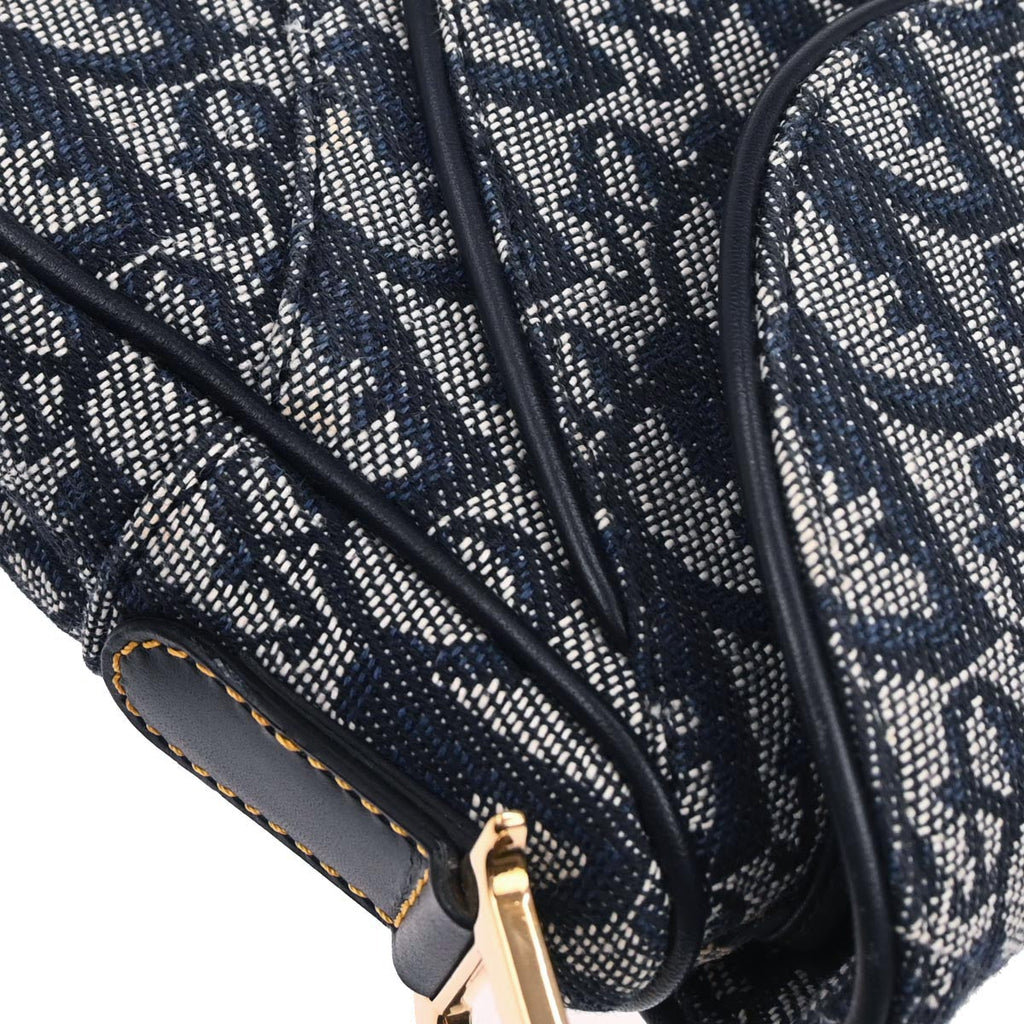 Christian Dior Navy Trotter Double Saddle Handbag