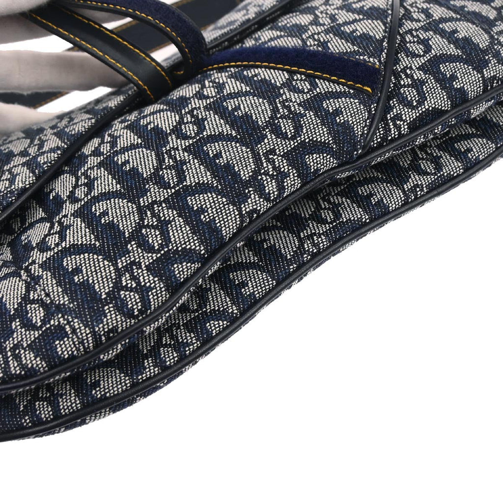 Christian Dior Navy Trotter Double Saddle Handbag